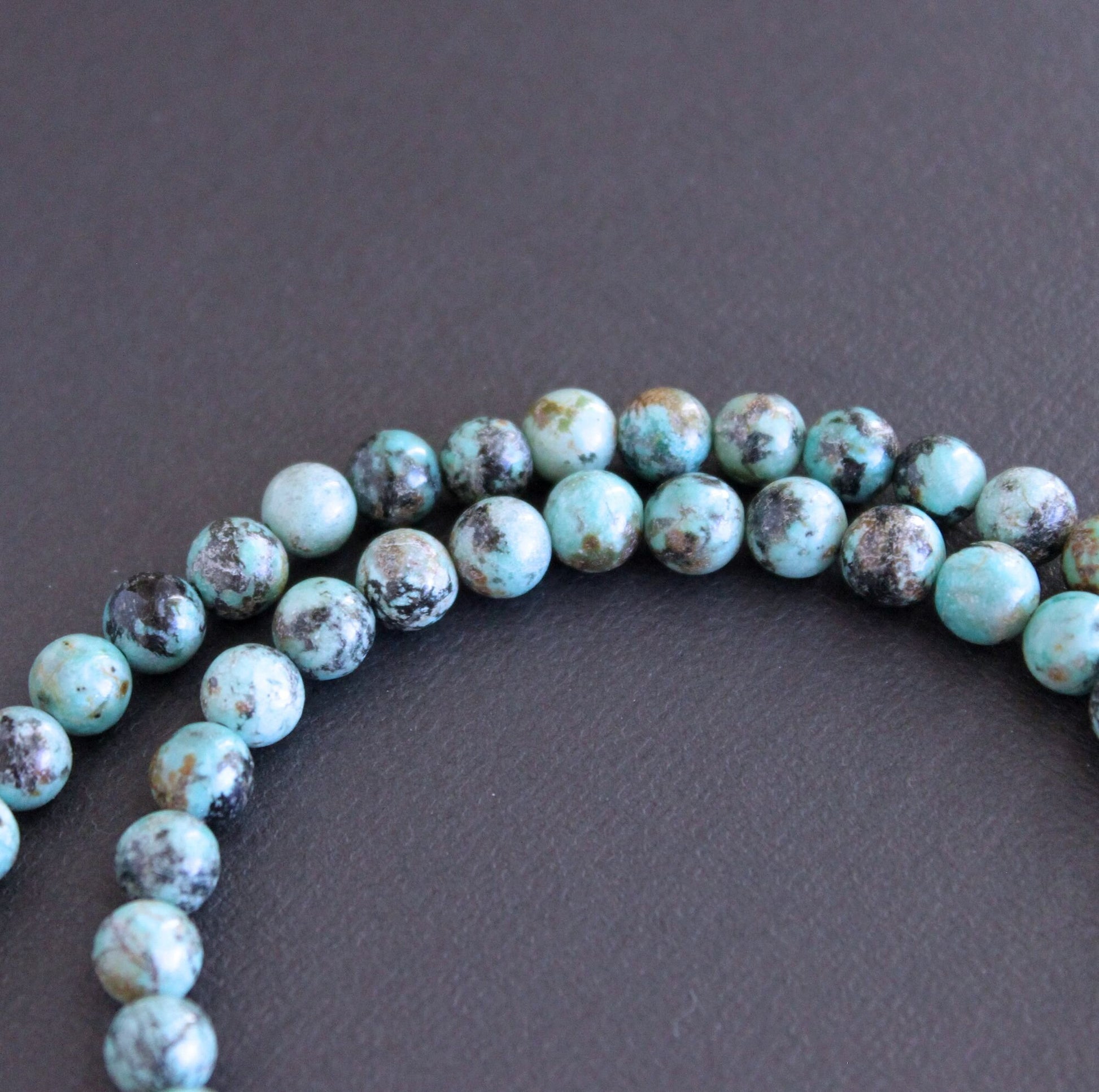 men's 6mm african turquoise bead necklace