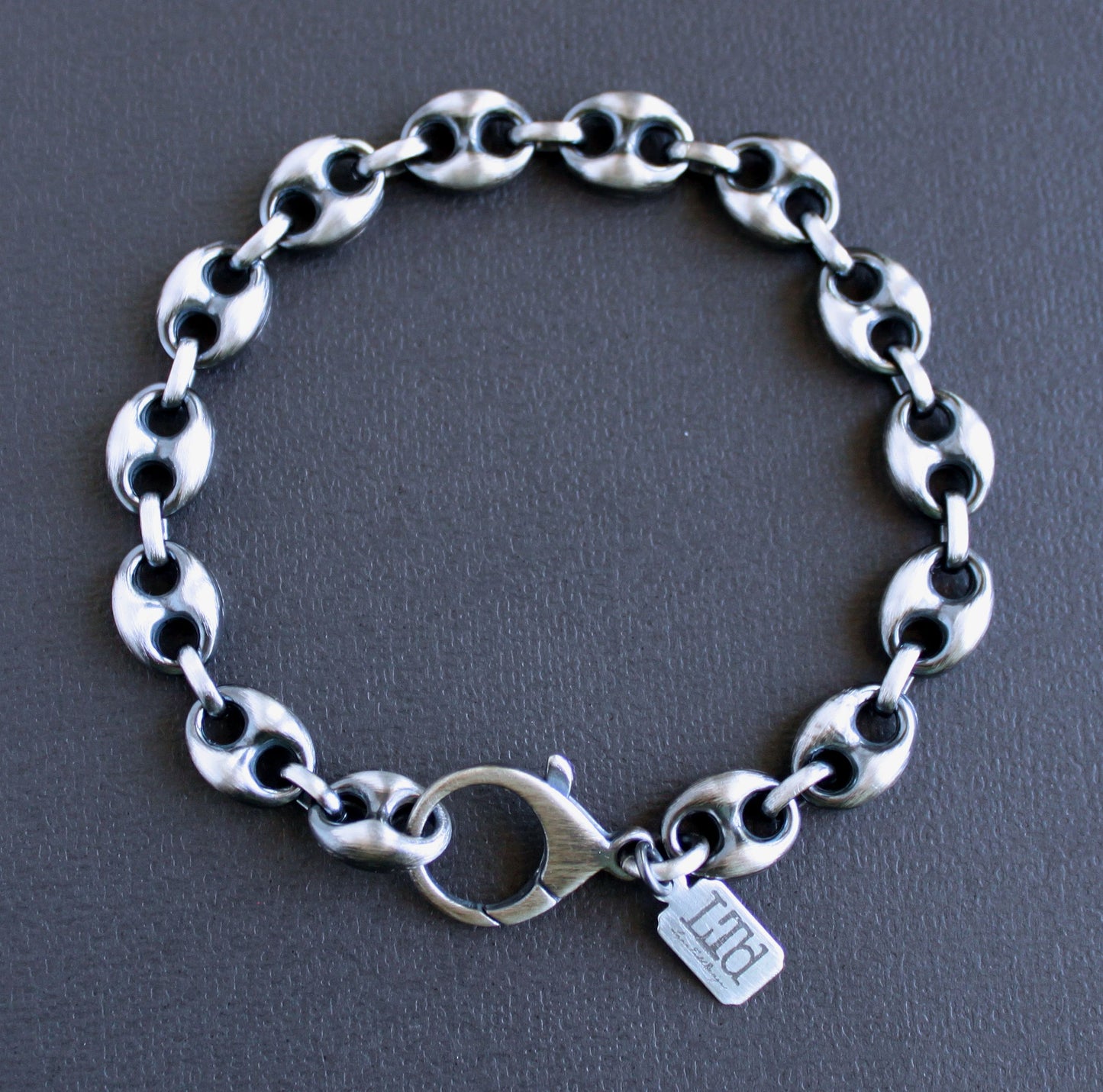 men's puffed anchor chain bracelet