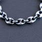 oxidized silver anchor chain bracelet