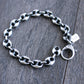 men's silver anchor chain bracelet