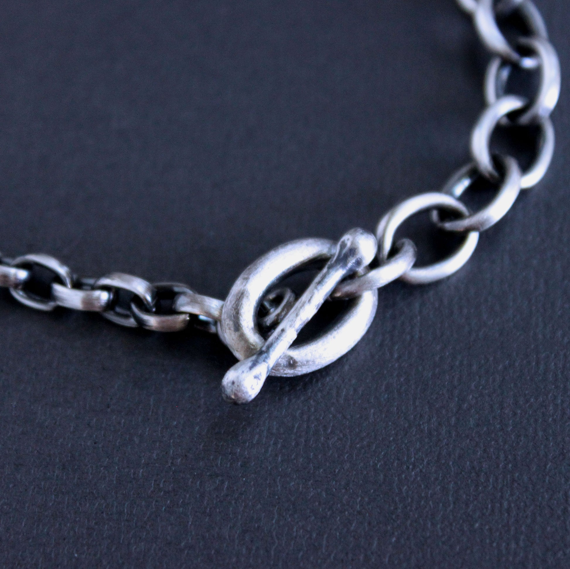 handmade men's chain bracelet toggle clasp