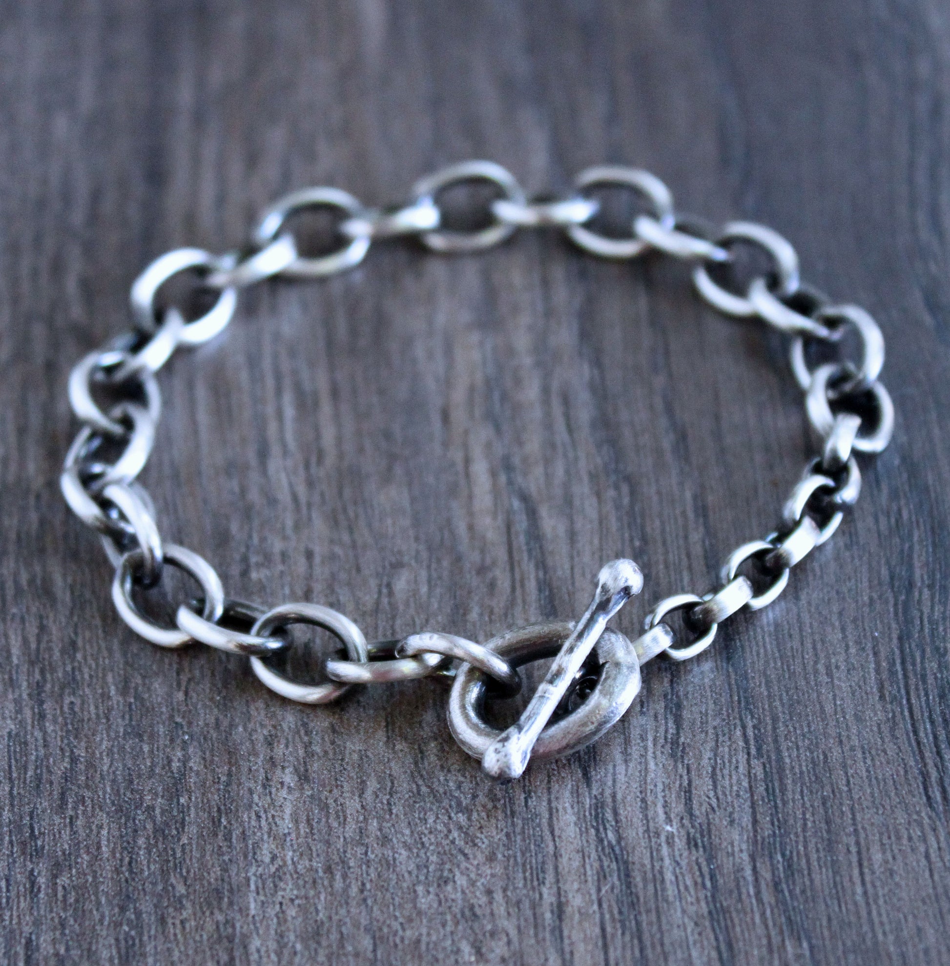 men's silver cable chain bracelet