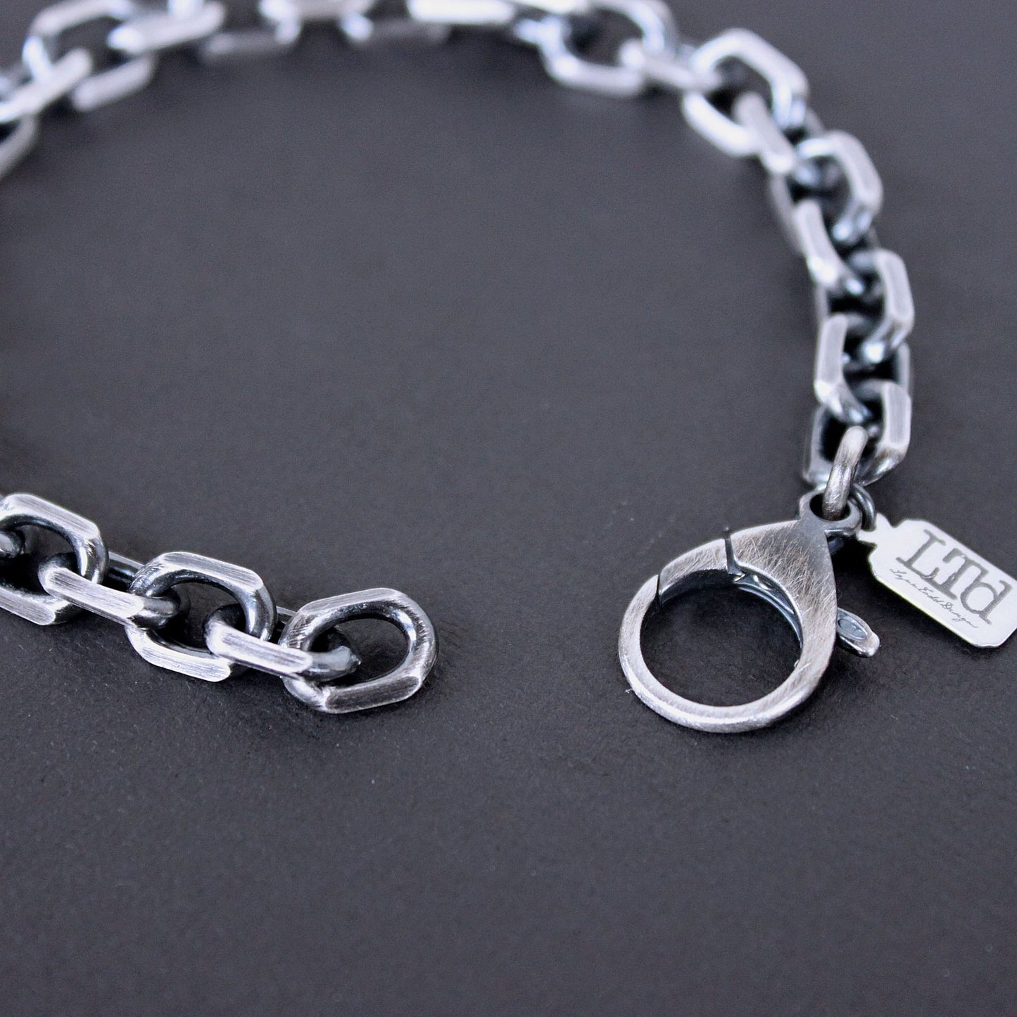 large clasp silver chain bracelet