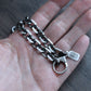 mens 11mm oxidized silver chain bracelet