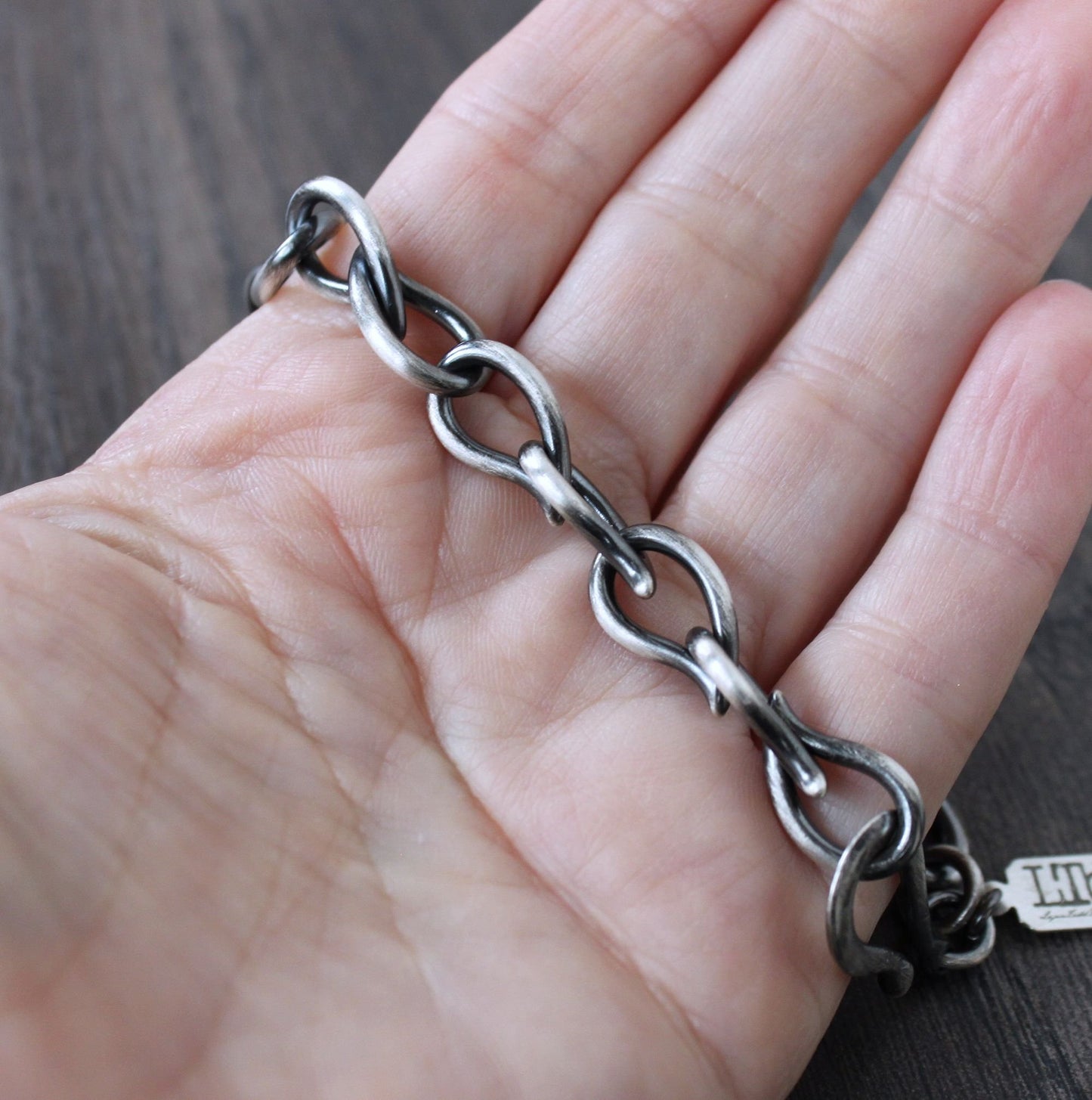 mens heavy silver chain bracelet