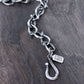 mens silver chain bracelet with hook