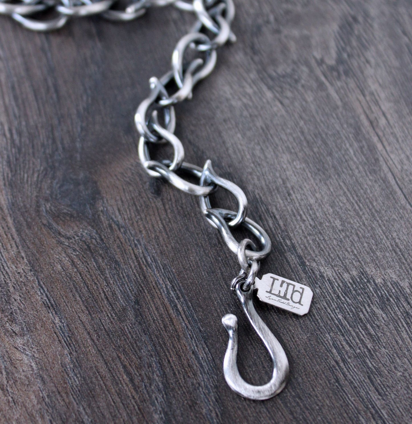 mens silver chain bracelet with hook