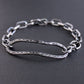 Rustic Silver Hammered Chain Bracelet