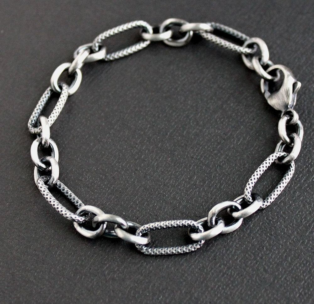 Unique Long and Short Silver Chain Bracelet