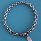 oxidized silver rolo chain bracelet