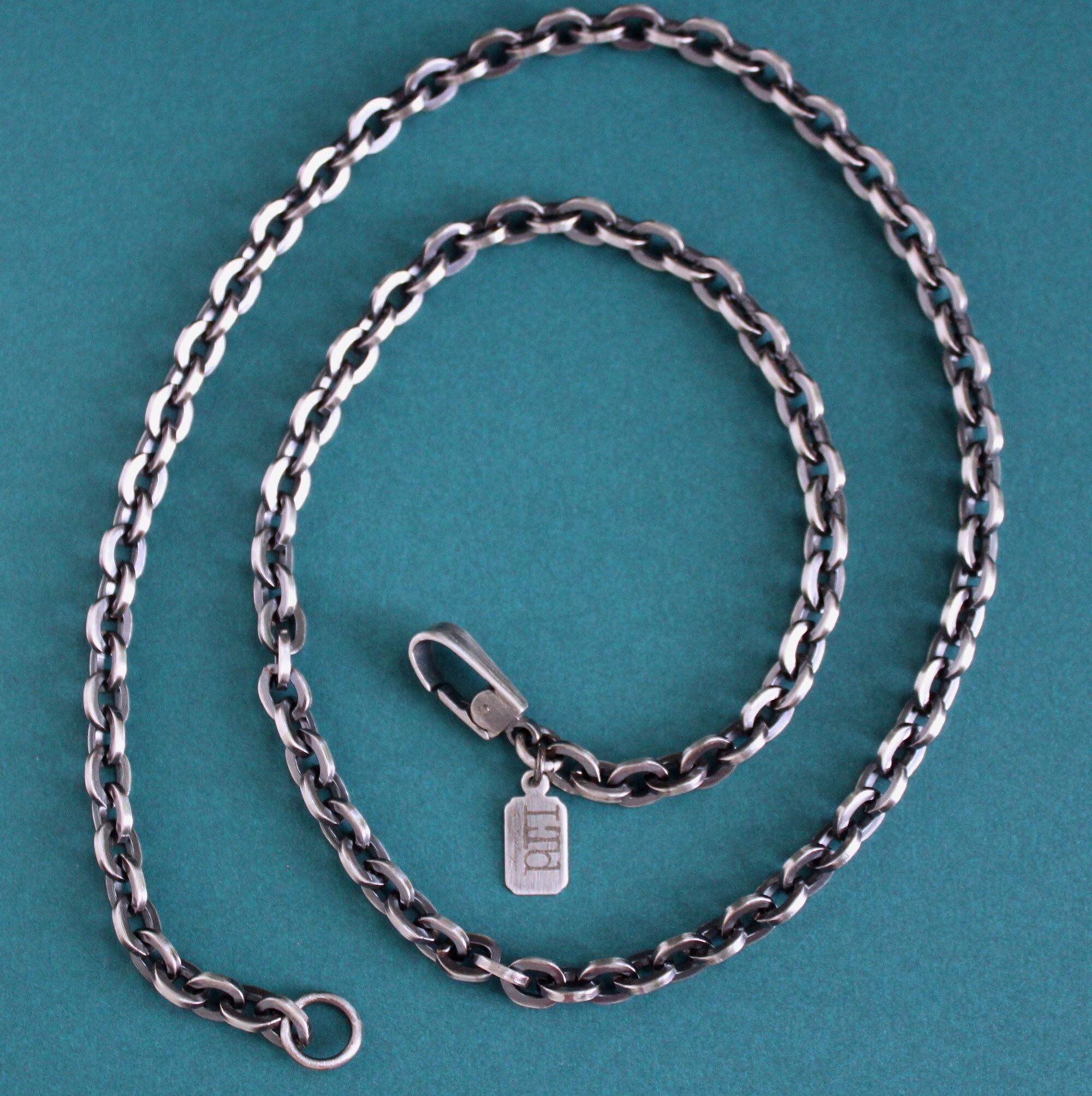 Men's Silver Square Wire Cable Chain Necklace – LynnToddDesigns