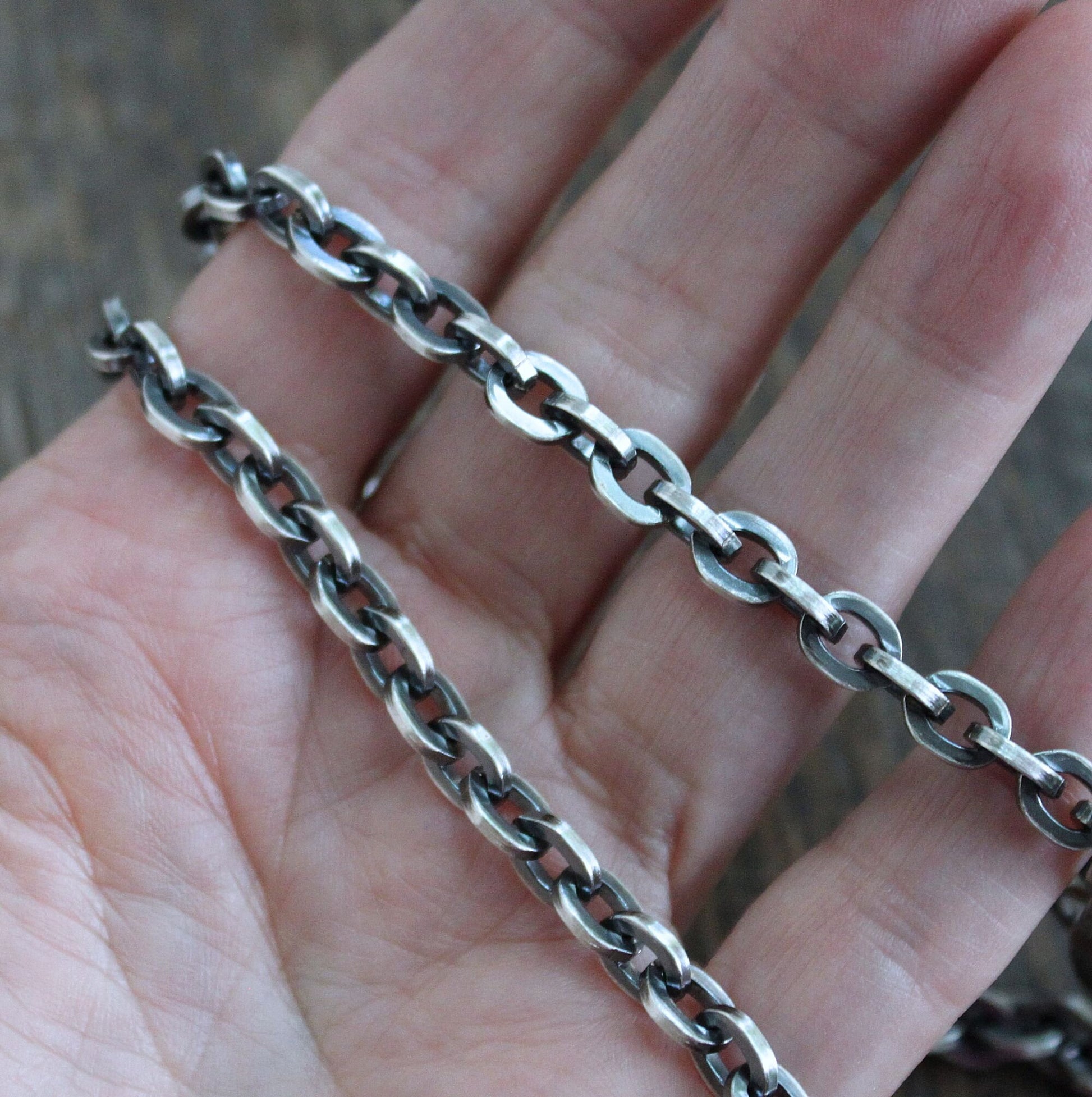 7mm silver cable chain