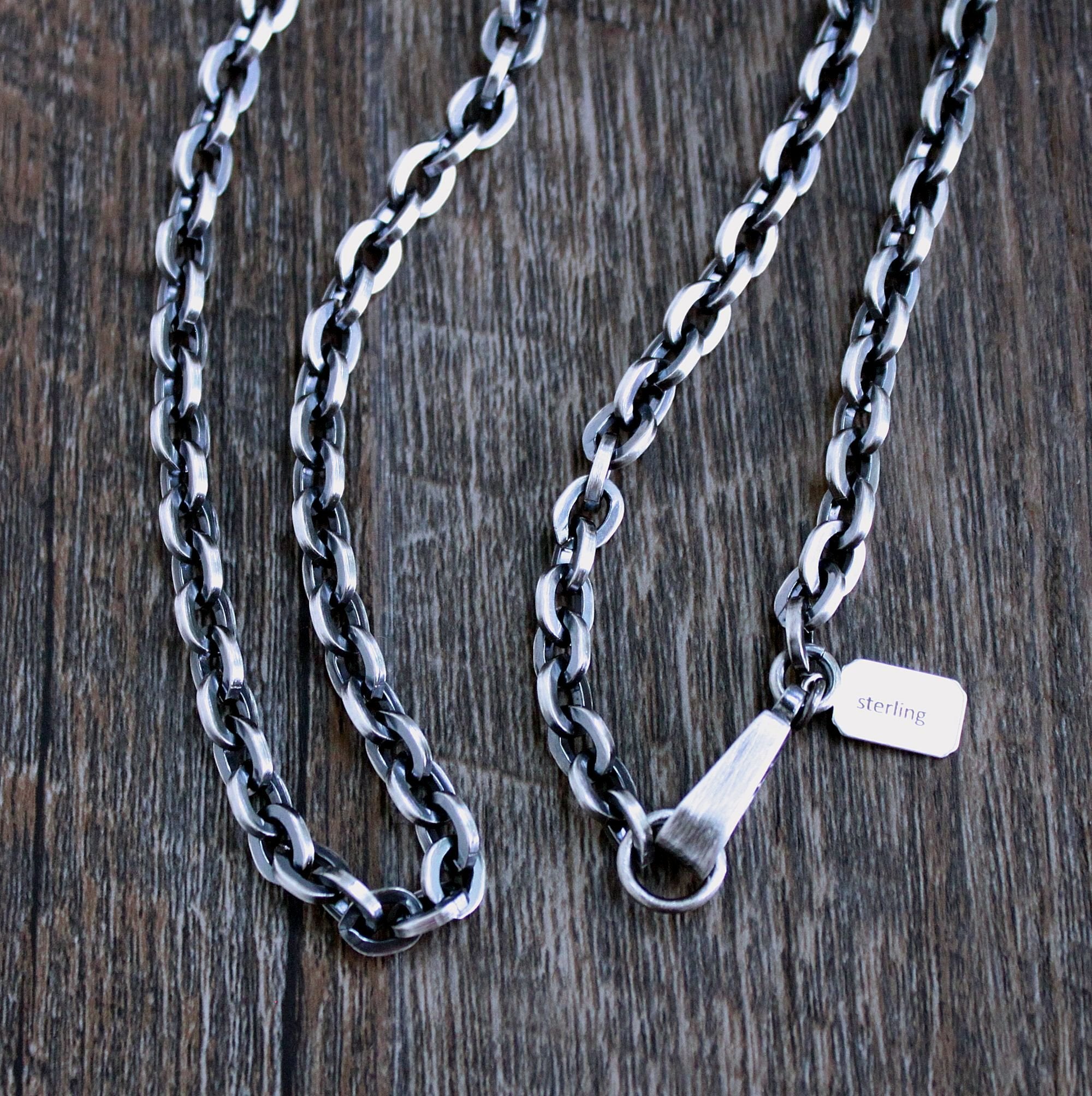 Square on sale silver chain