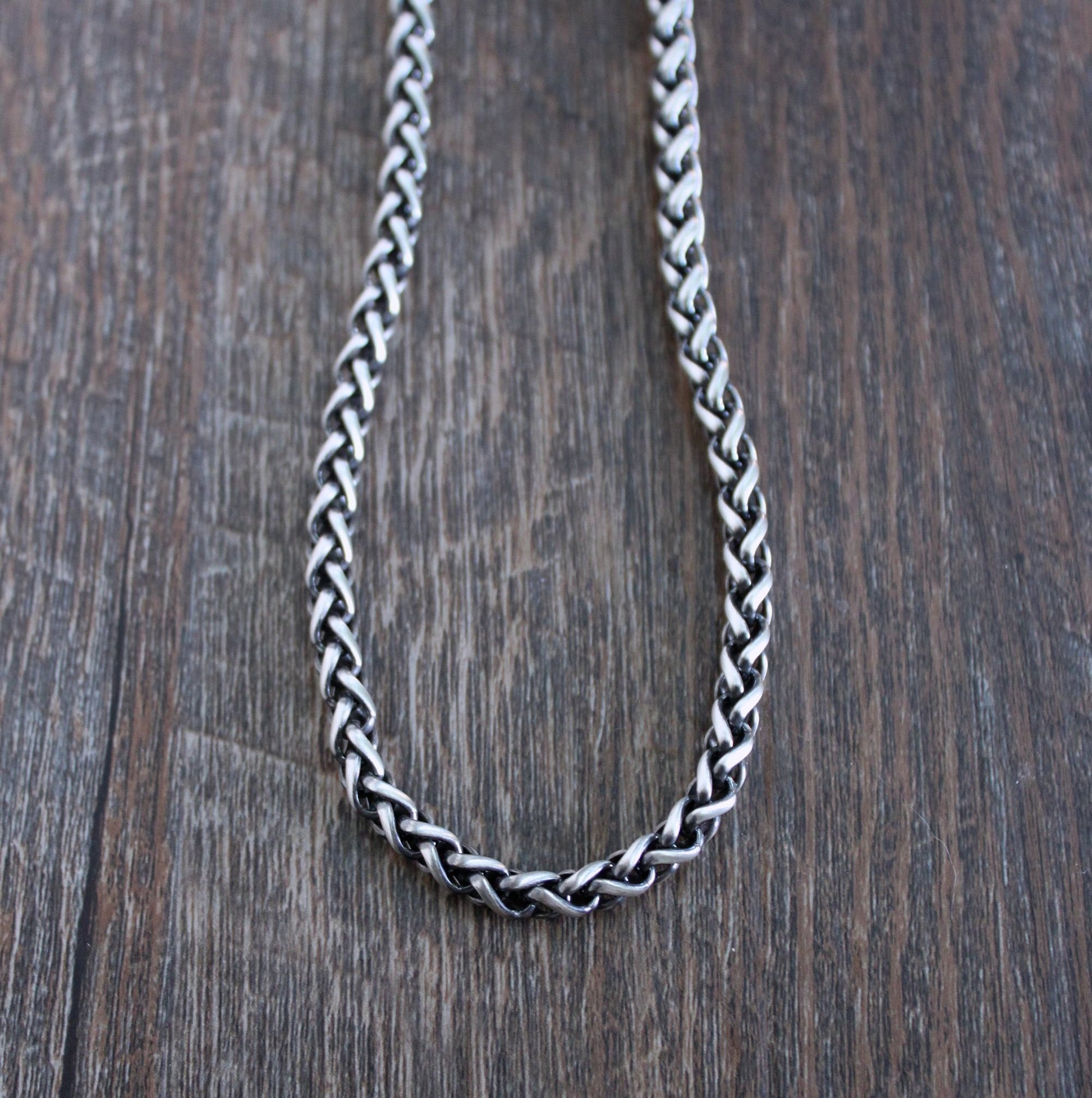 Men's 5mm Silver Wheat Chain Necklace