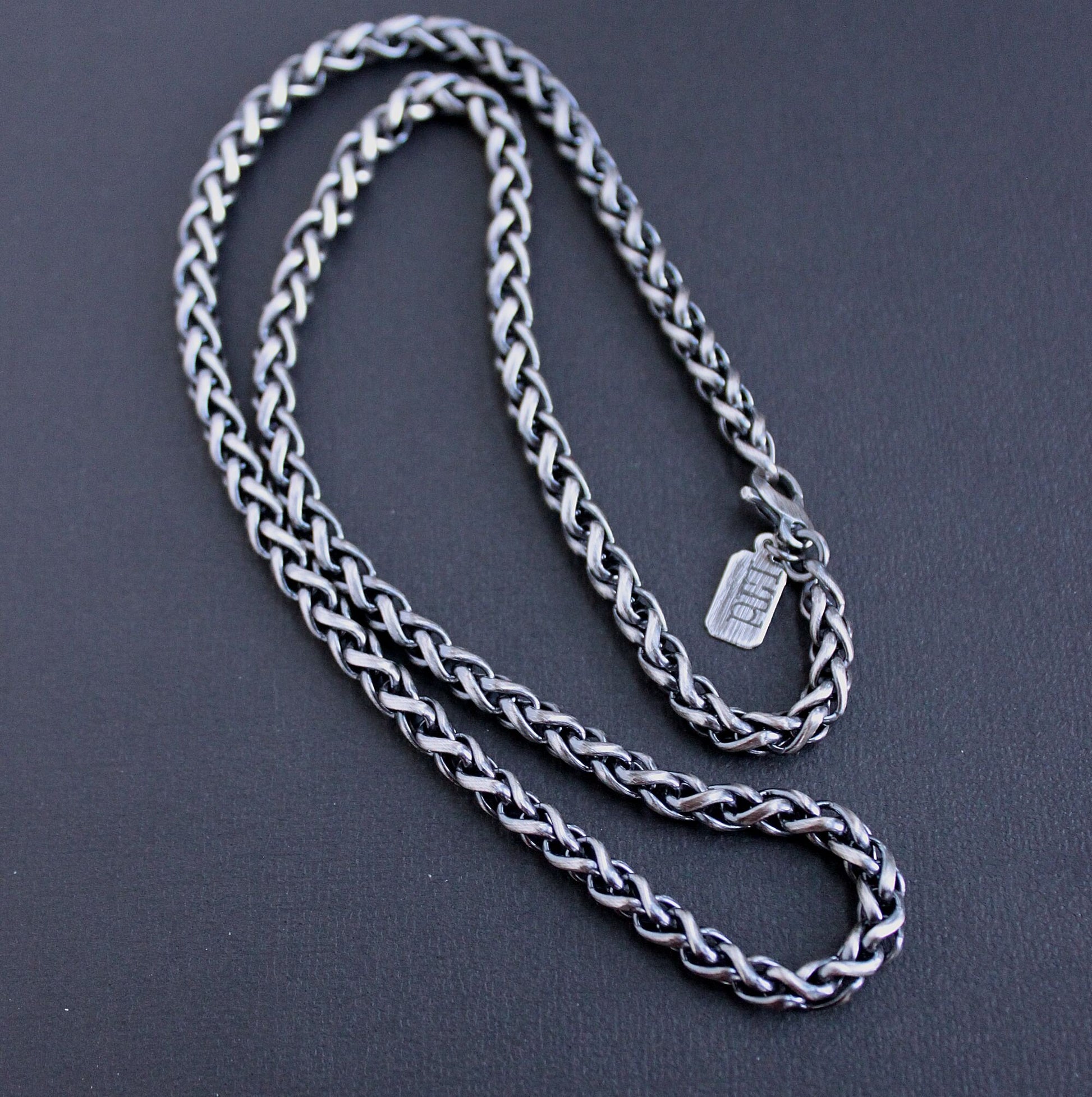 Men's Sterling Silver Wheat Chain Necklace