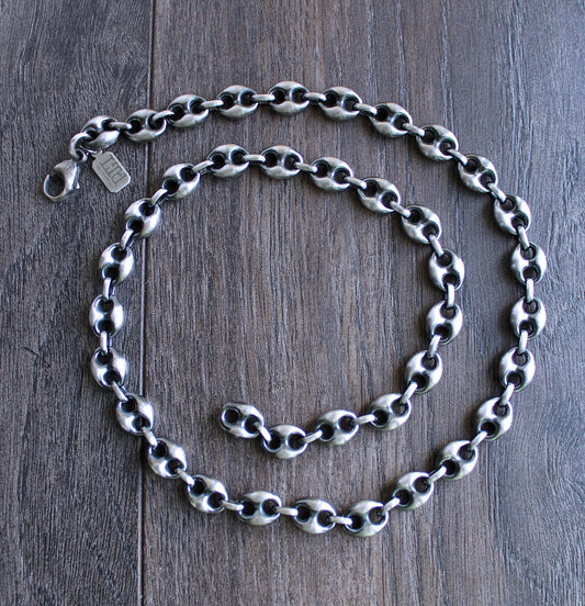 Men's Sterling Silver Anchor Chain Necklace
