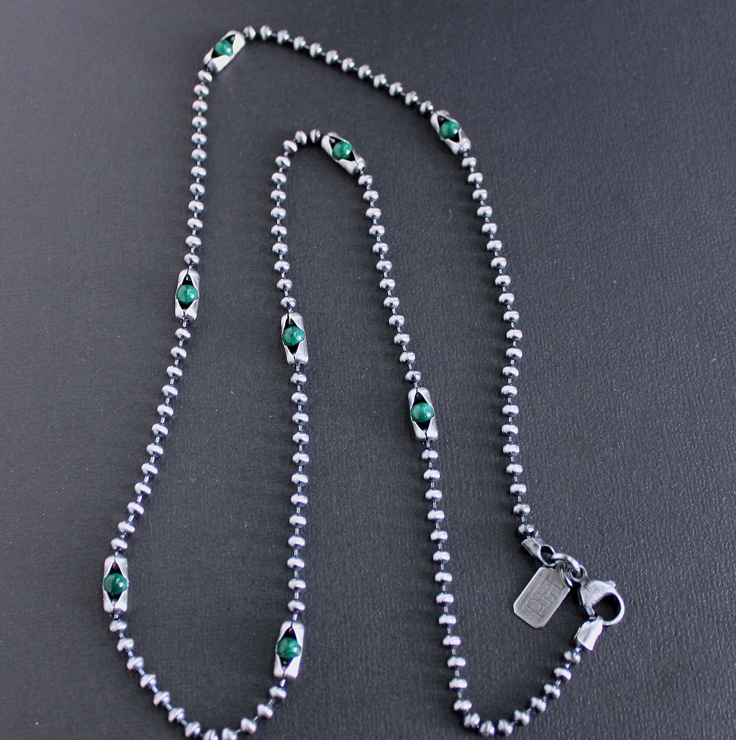 Malachite Bead Chain Necklace