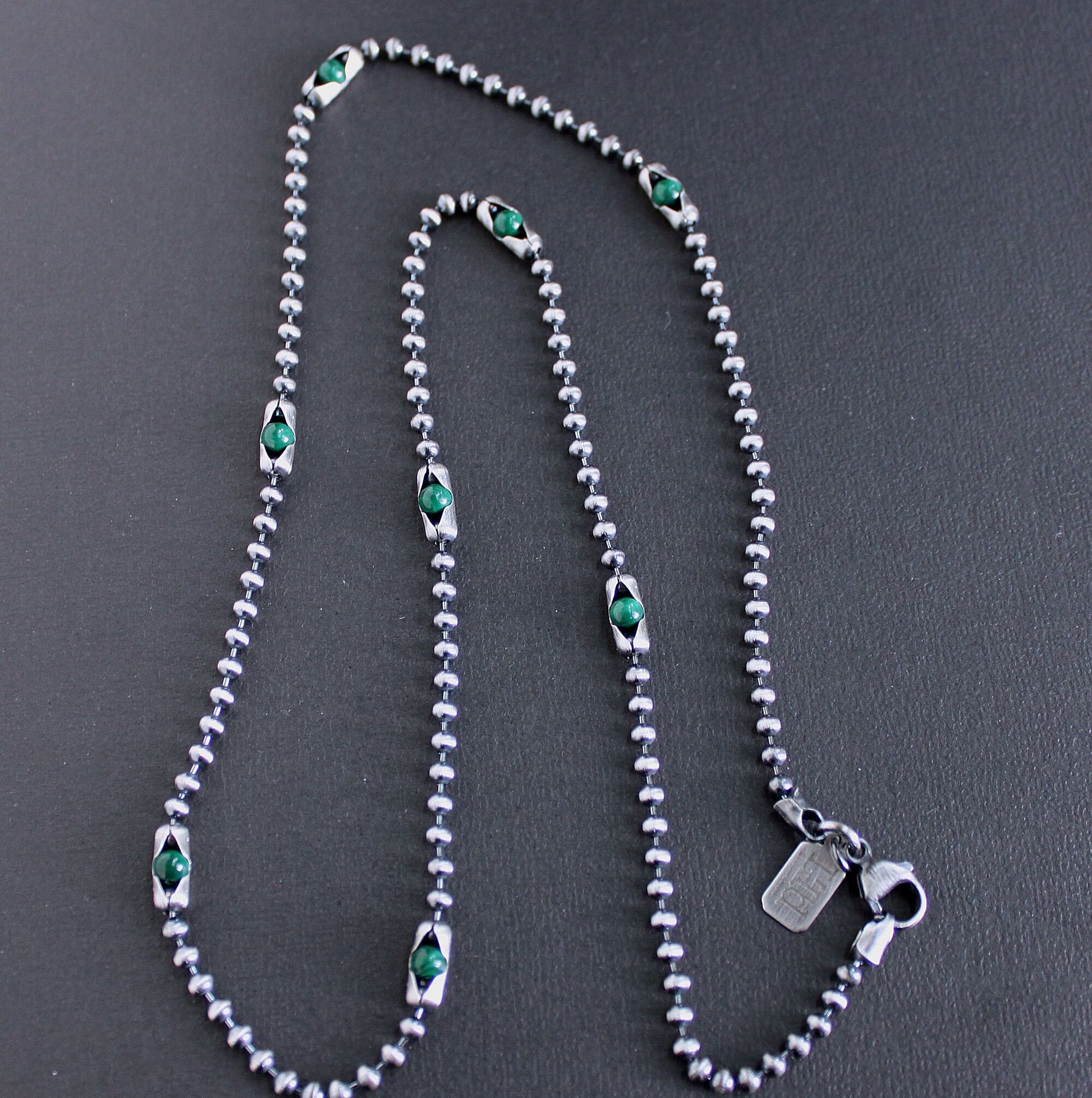 Malachite Bead Chain Necklace
