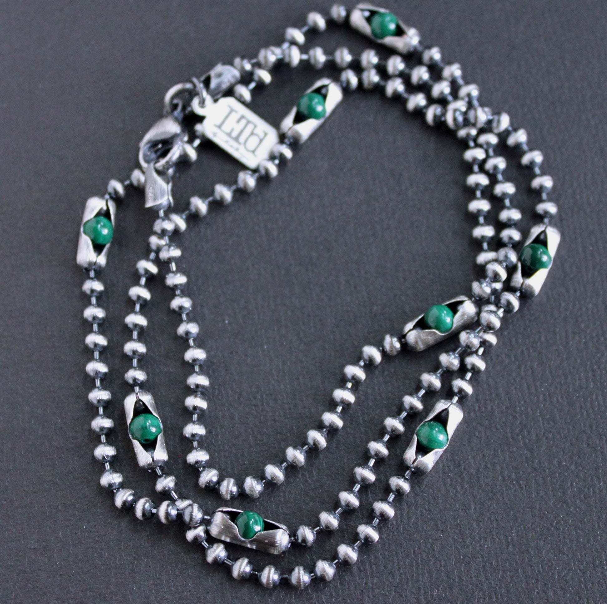 Men's Malachite Bead Necklace