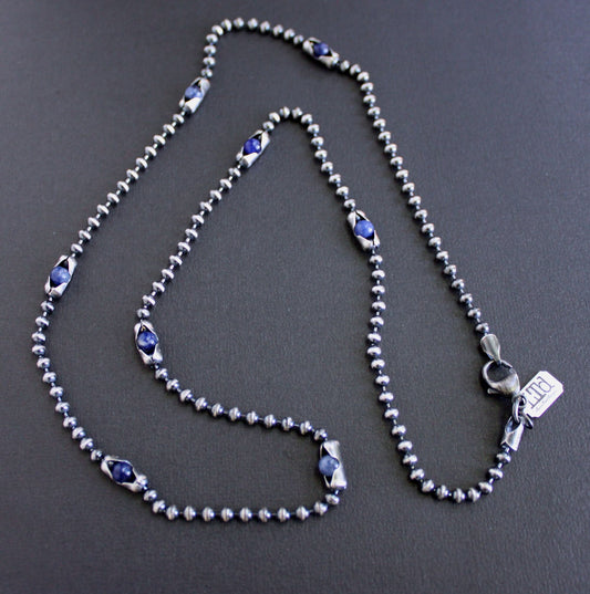 Men's Sodalite Bead Necklace