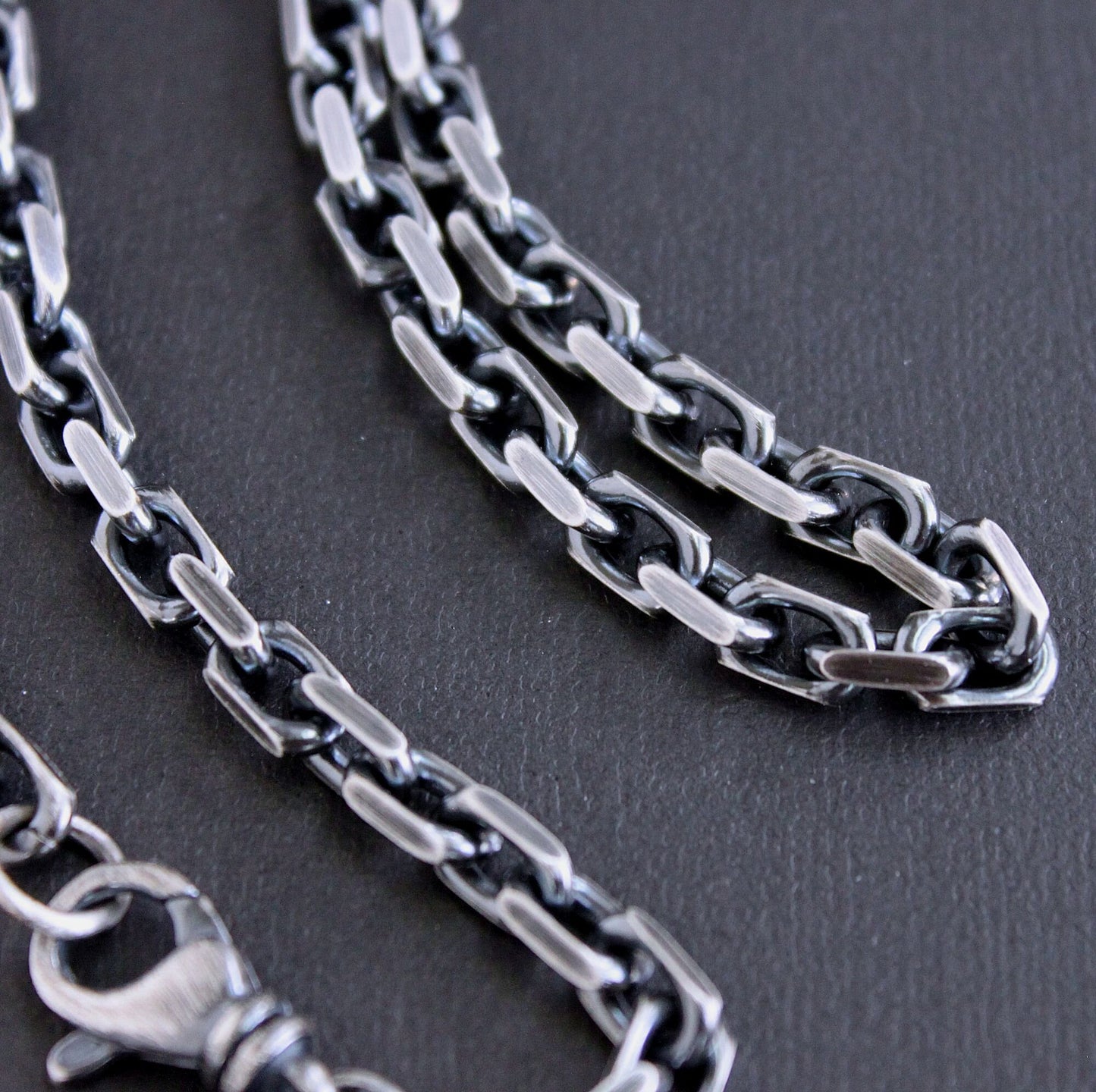 oxidized sterling silver heavy chain