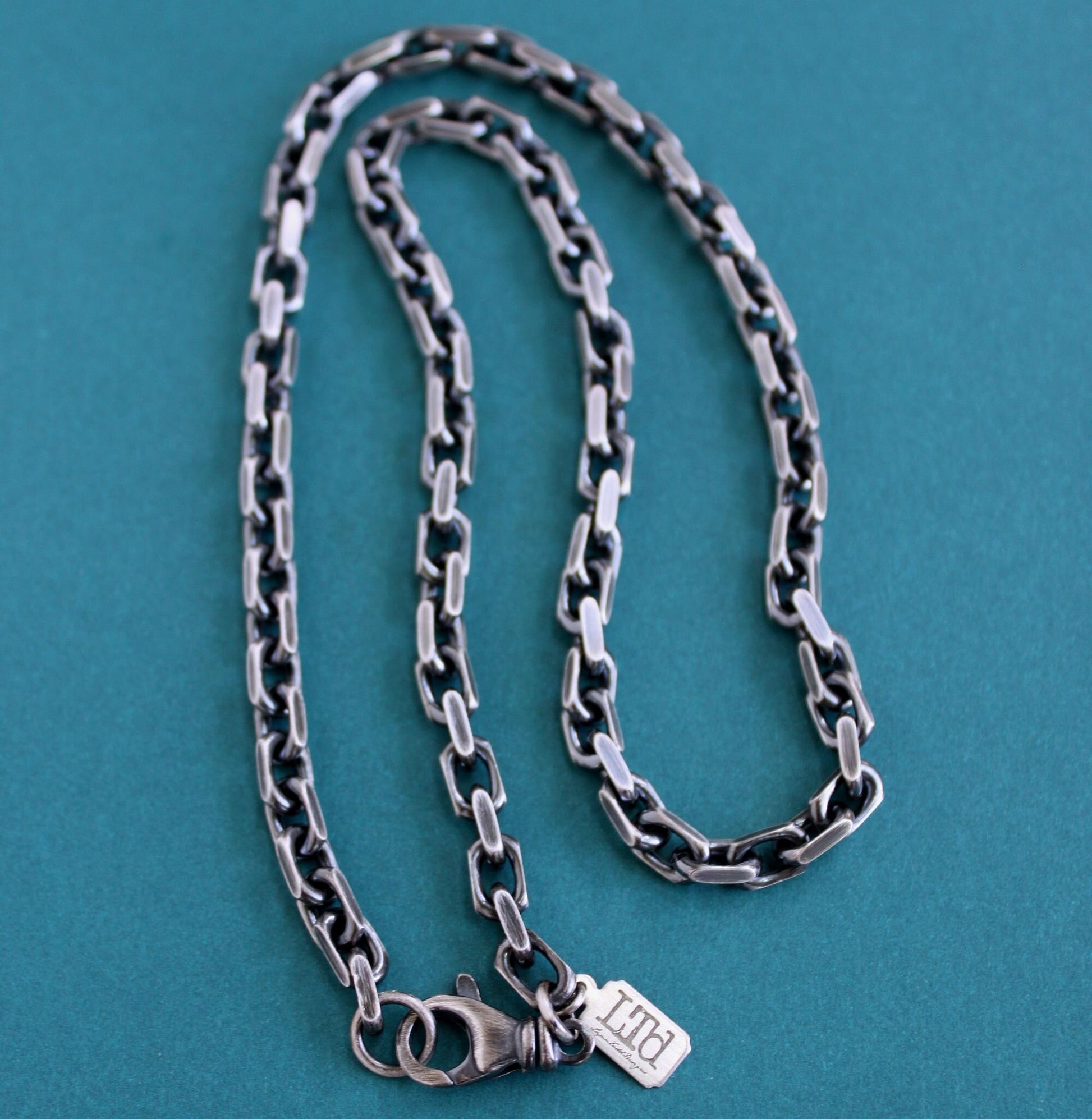 Men's Heavy Flat Edge Silver Cable Chain Necklace – LynnToddDesigns