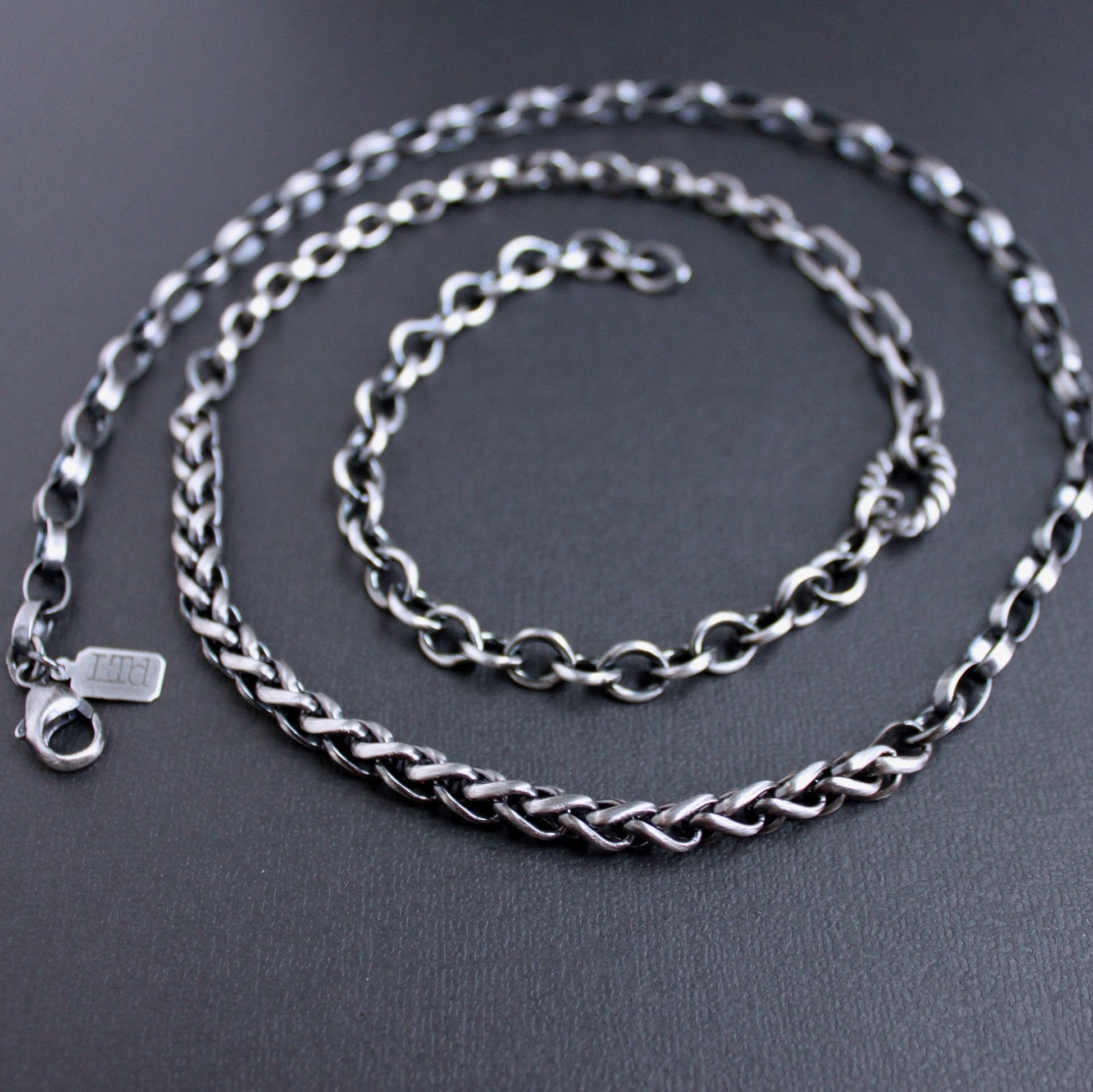 sterling silver mixed chain necklace