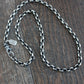 silver oval rolo chain necklace