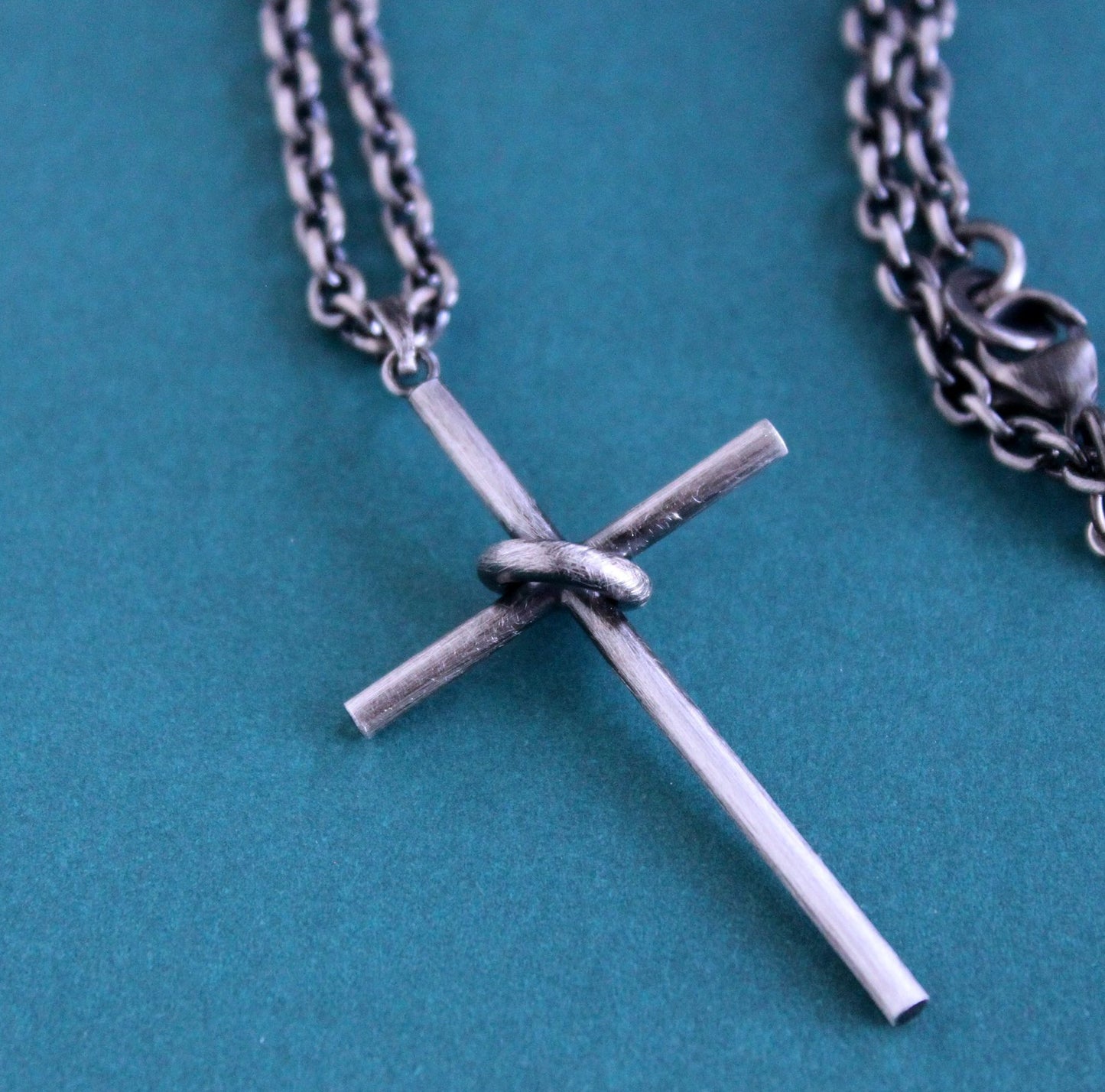 Silver Cross Pendant with Hoop
