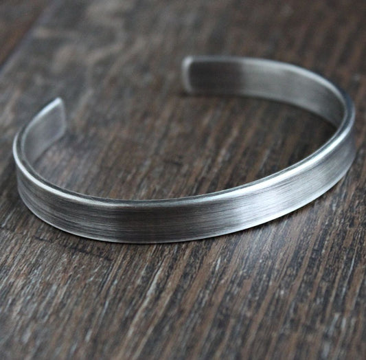 men's 8mm silver cuff bracelet