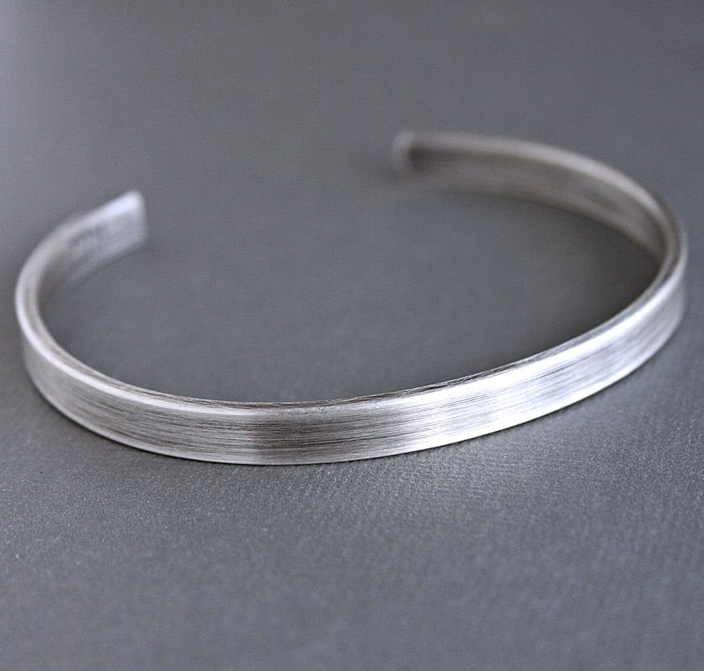 men's 6mm silver cuff bracelet