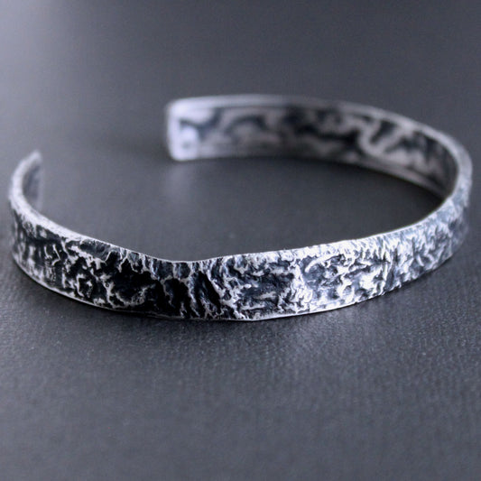 men's rustic silver bracelet