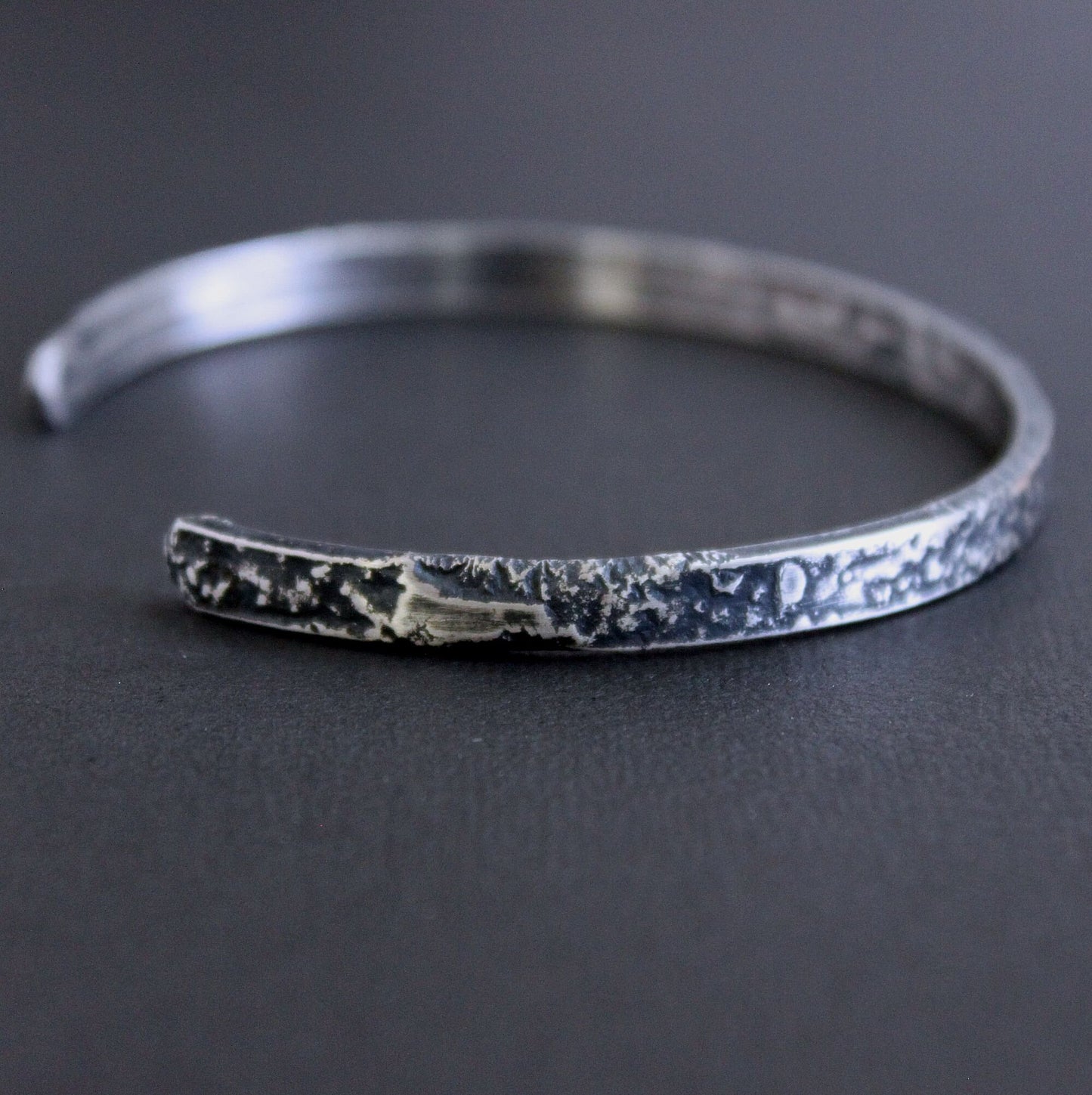 men's thin silver cuff bracelet