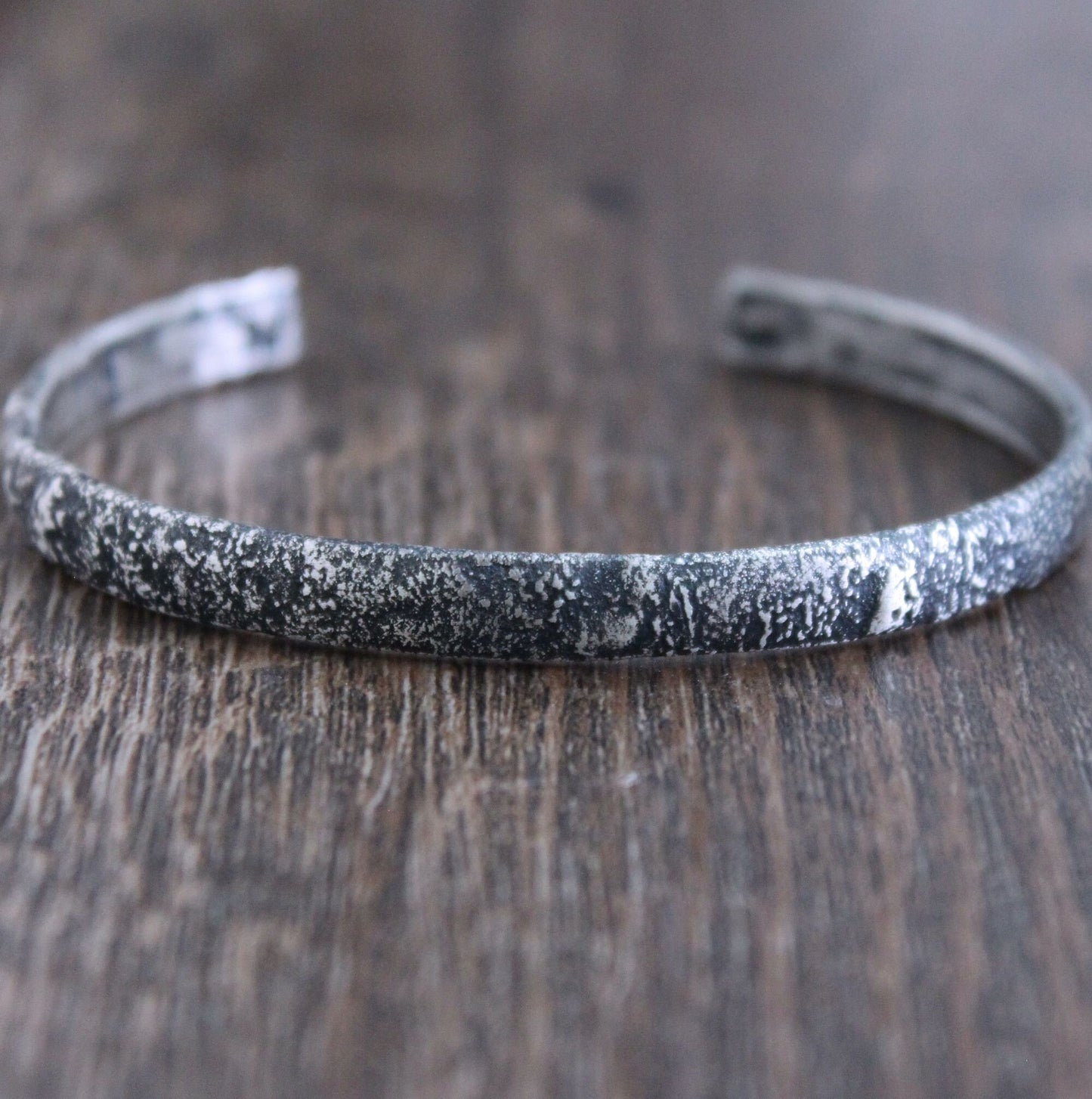 men's sterling silver rustic bracelet