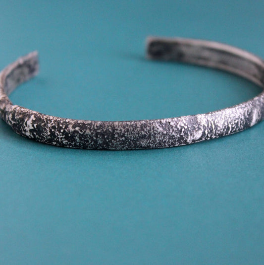 men's rustic sterling silver bracelet
