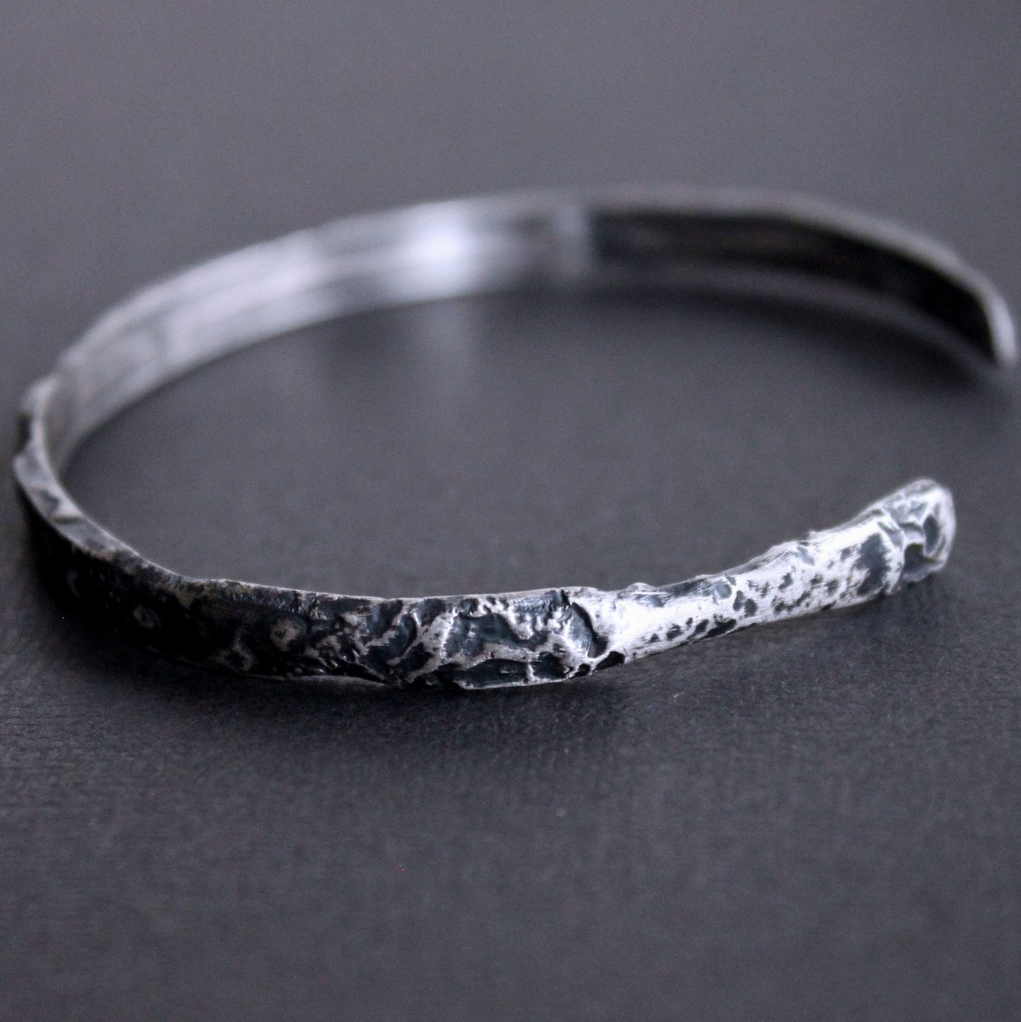 men's rustic silver cuff bracelet