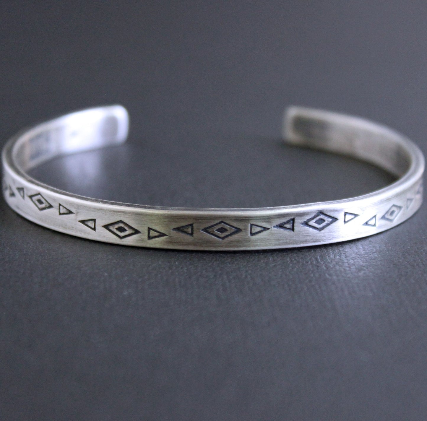 geometric stamped design bracelet