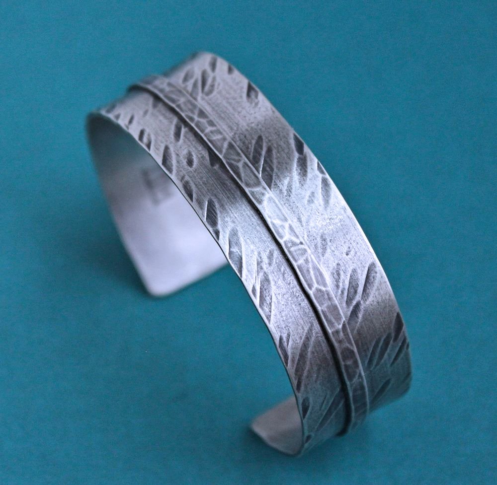 men's wide  sterling silver cuff bracelet
