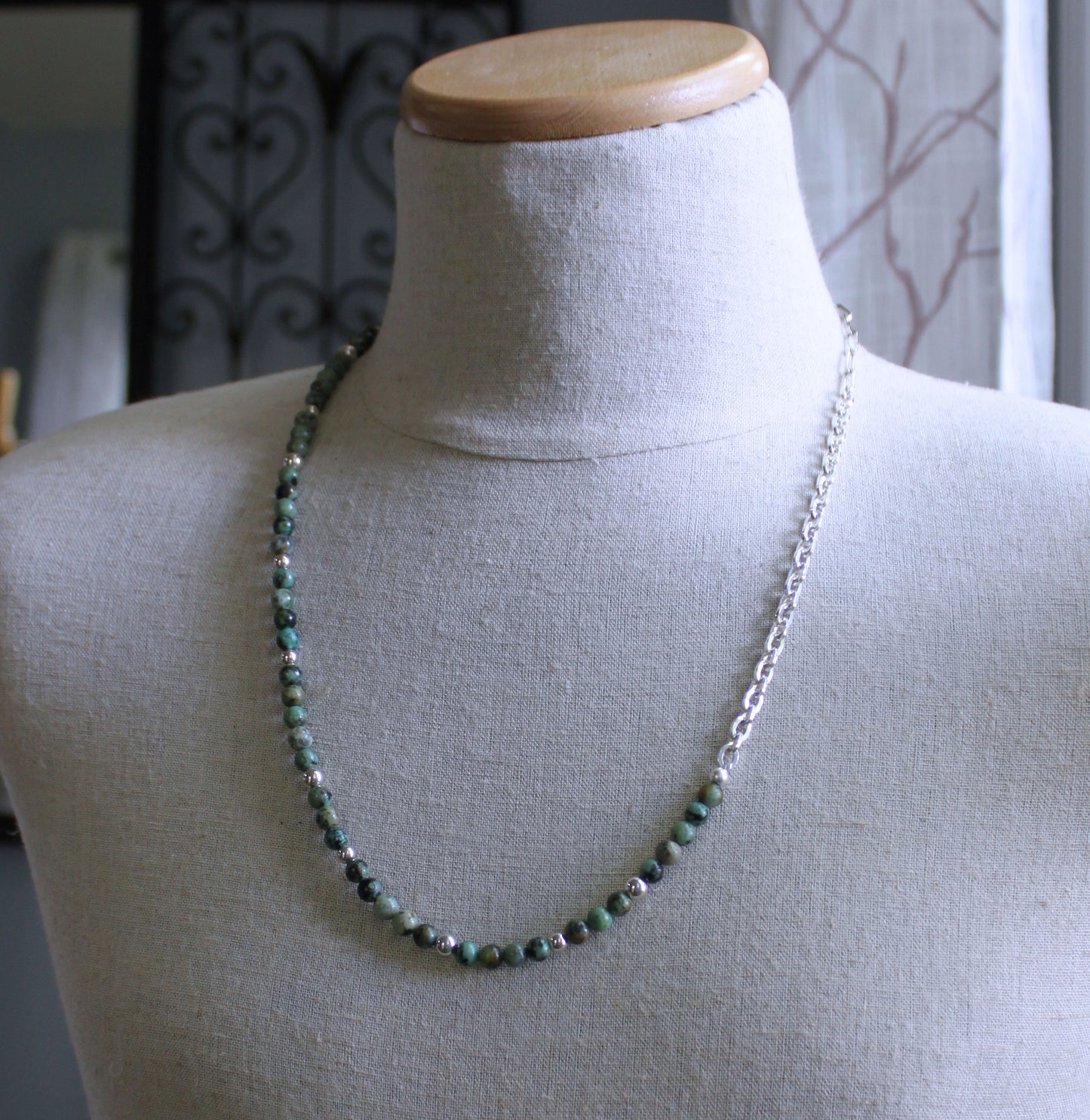 Men's African Turquoise Bead Necklace