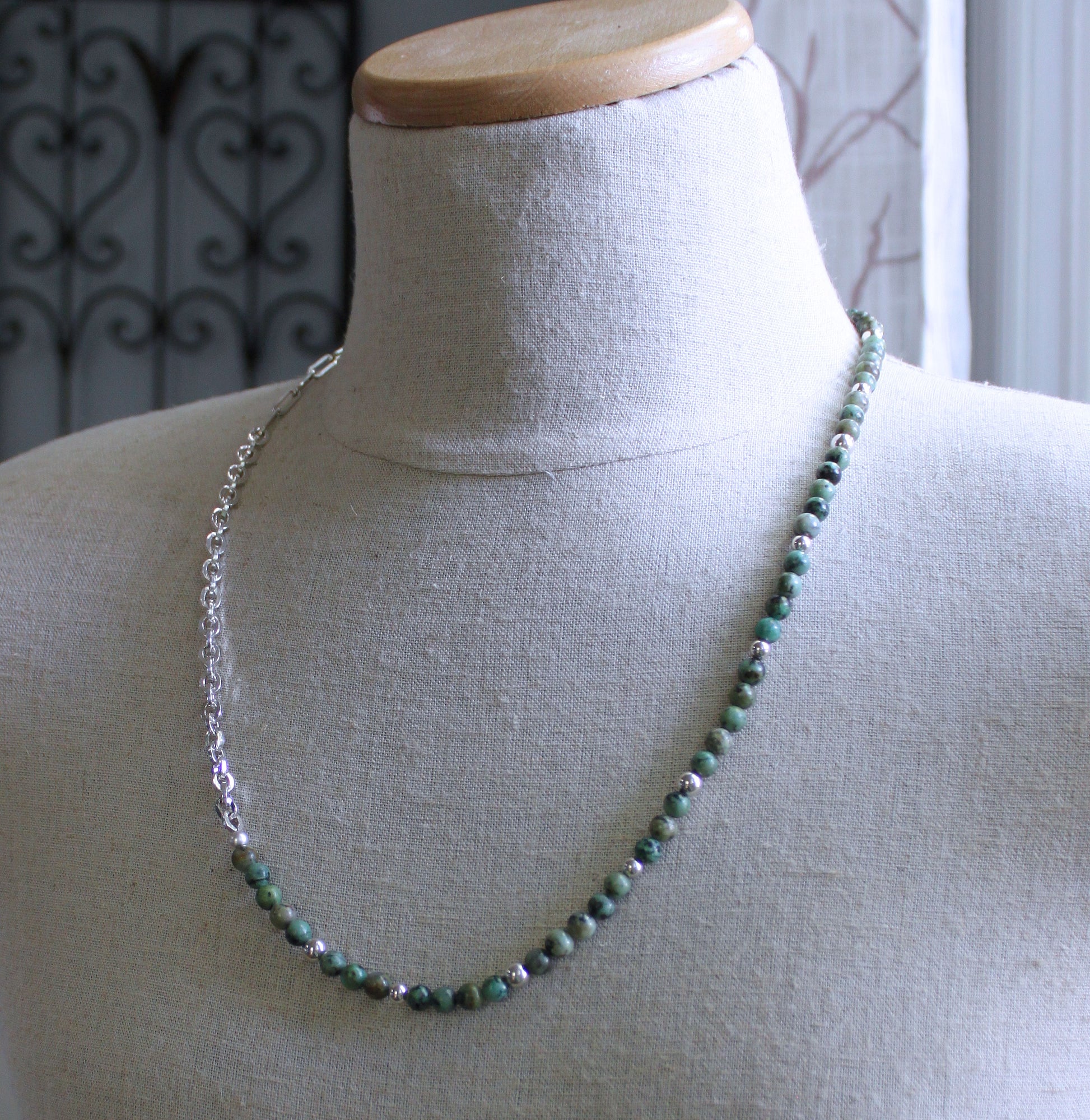 Men's Hybrid Bead and Chain Necklace