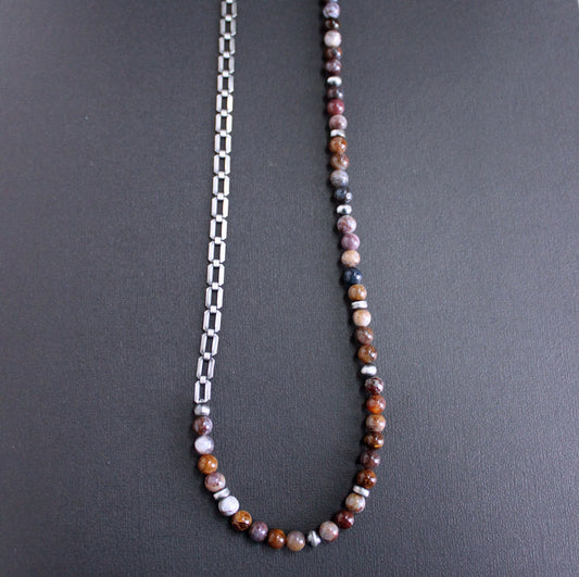 Men's Bead and Chain Necklace