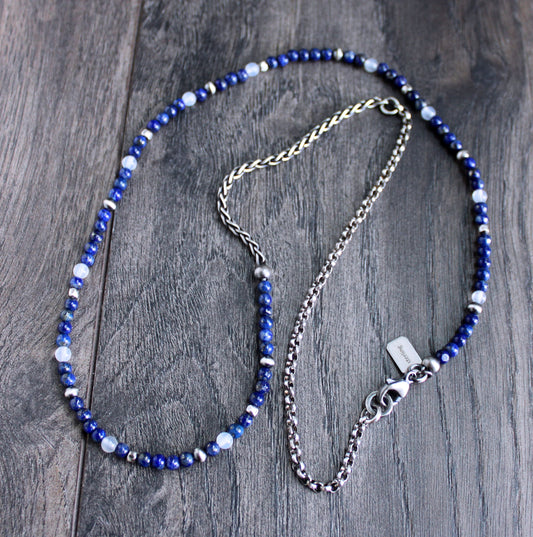 Lapis Bead and Chain Necklace
