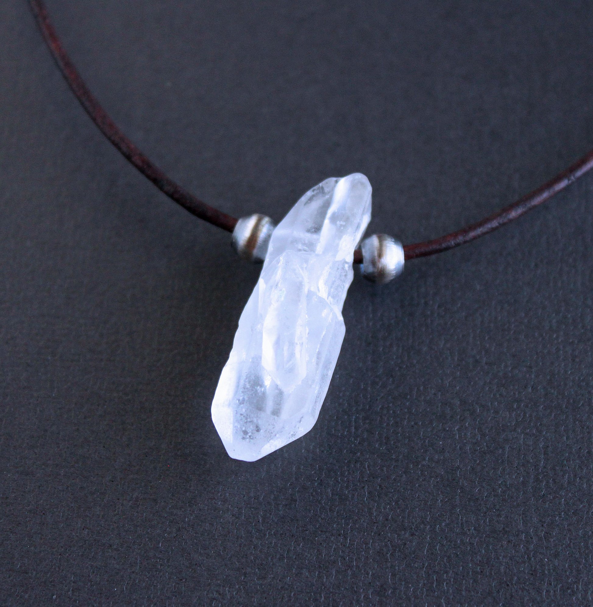 men's crystal quartz pendant necklace