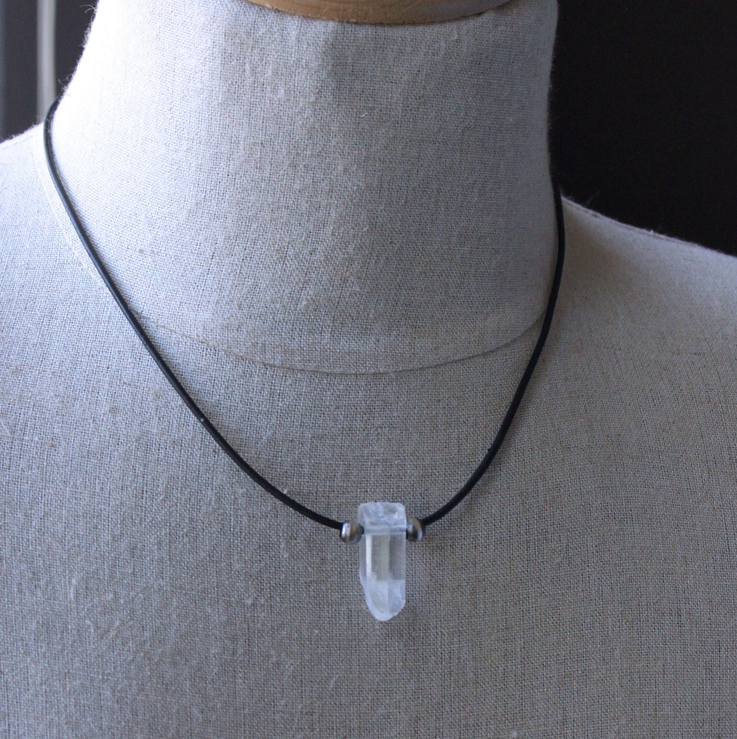 Men's crystal quartz necklace