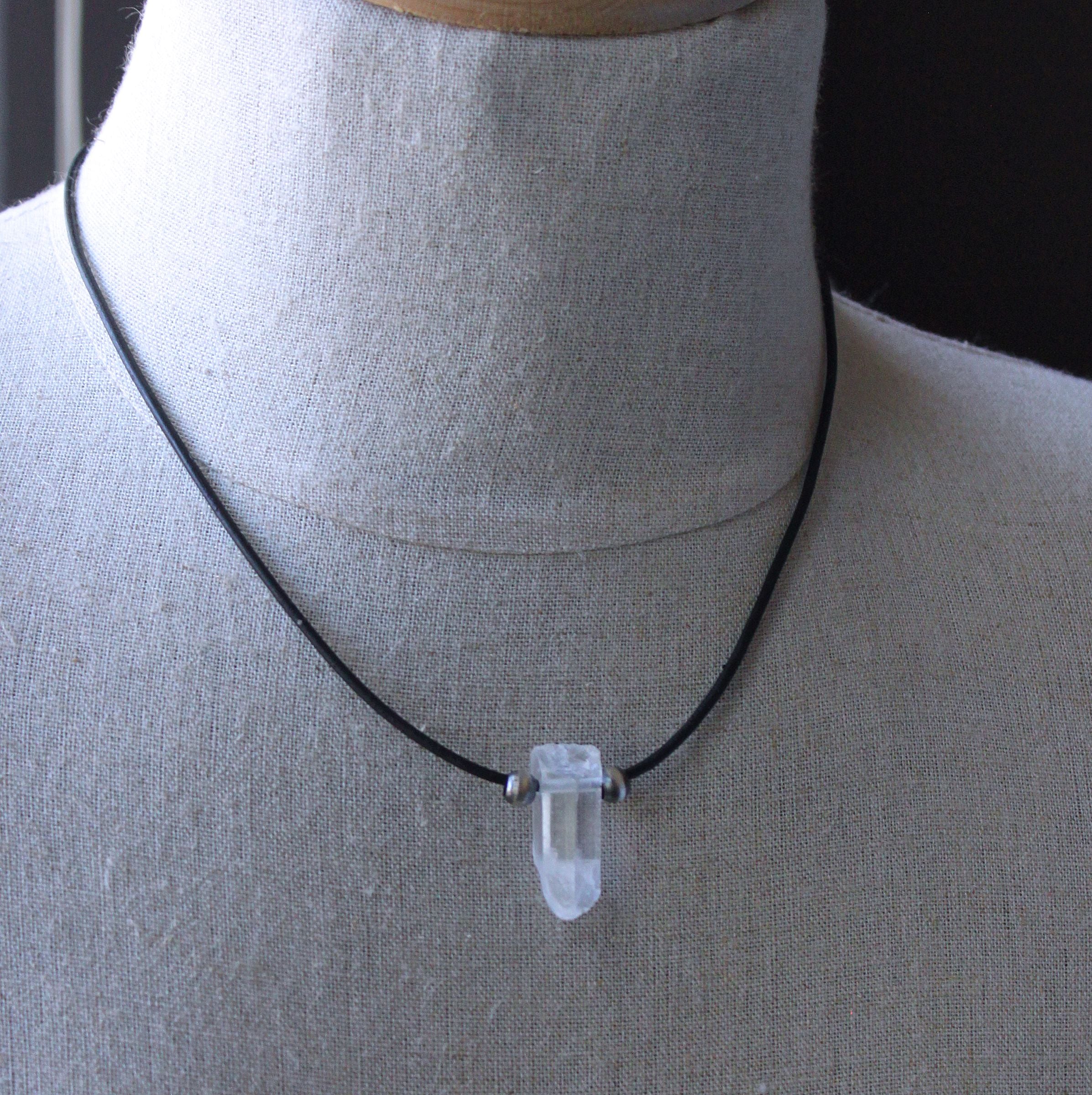 Quartz Crystal Point Necklace | Macrame Necklace | Macrame Jewelry 30 (28 ADJUST