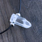Men's clear crystal quartz pendant necklace