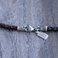 men's leather and silver necklace