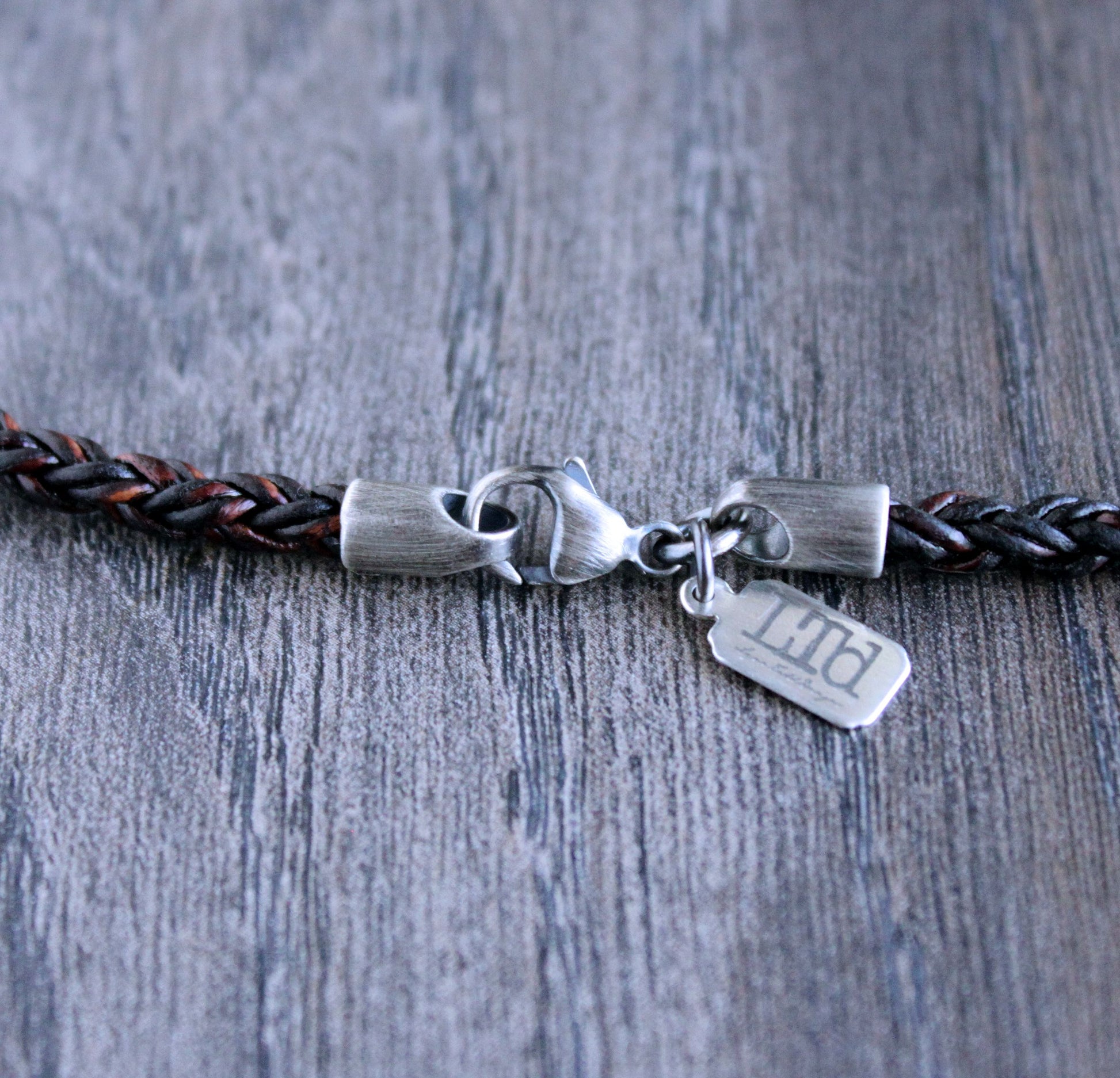 men's leather and silver necklace
