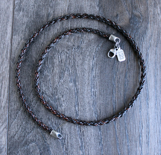 men's 4mm leather braid necklace