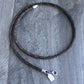 men's brown square braid necklace